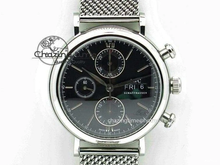 MIROTIME 0201 Da Vinci IW356601 SS TW 1:1 Best Edition Blue Dial On Black Leather Strap A Durable 7239